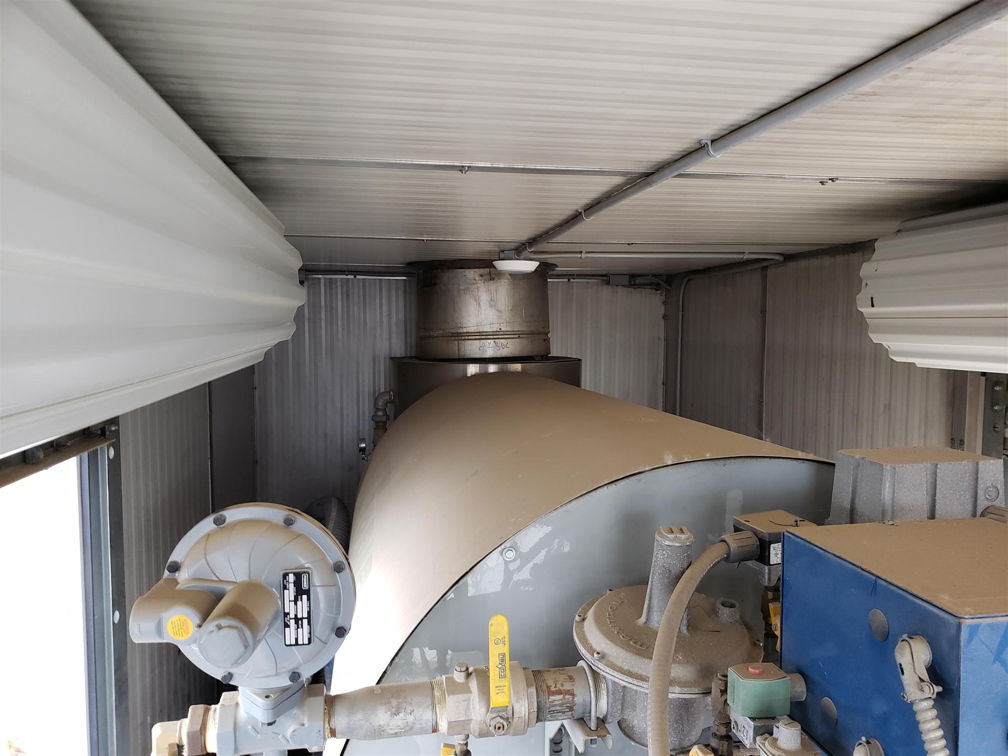 Industrial water heater in an enclosed trailer