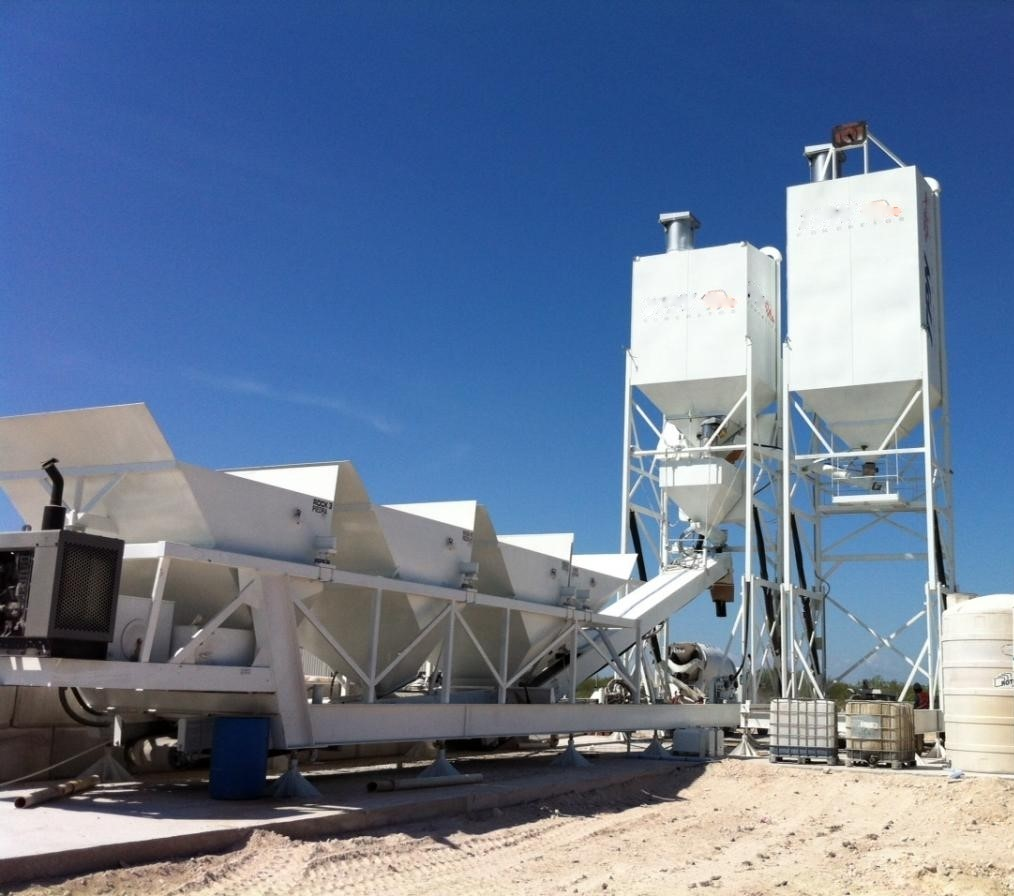 blue sky, white sand, white metal structure