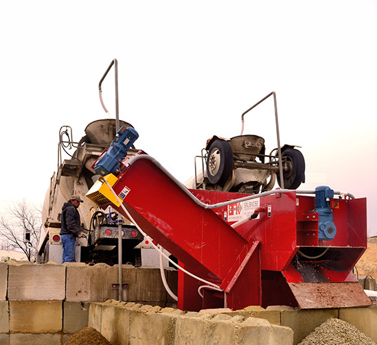 Concrete reclaimer preparing for a large ready-mix operation